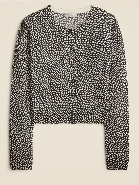 J. Crew Sweaters - J crew Featherweight cashmere cardigan in spot print